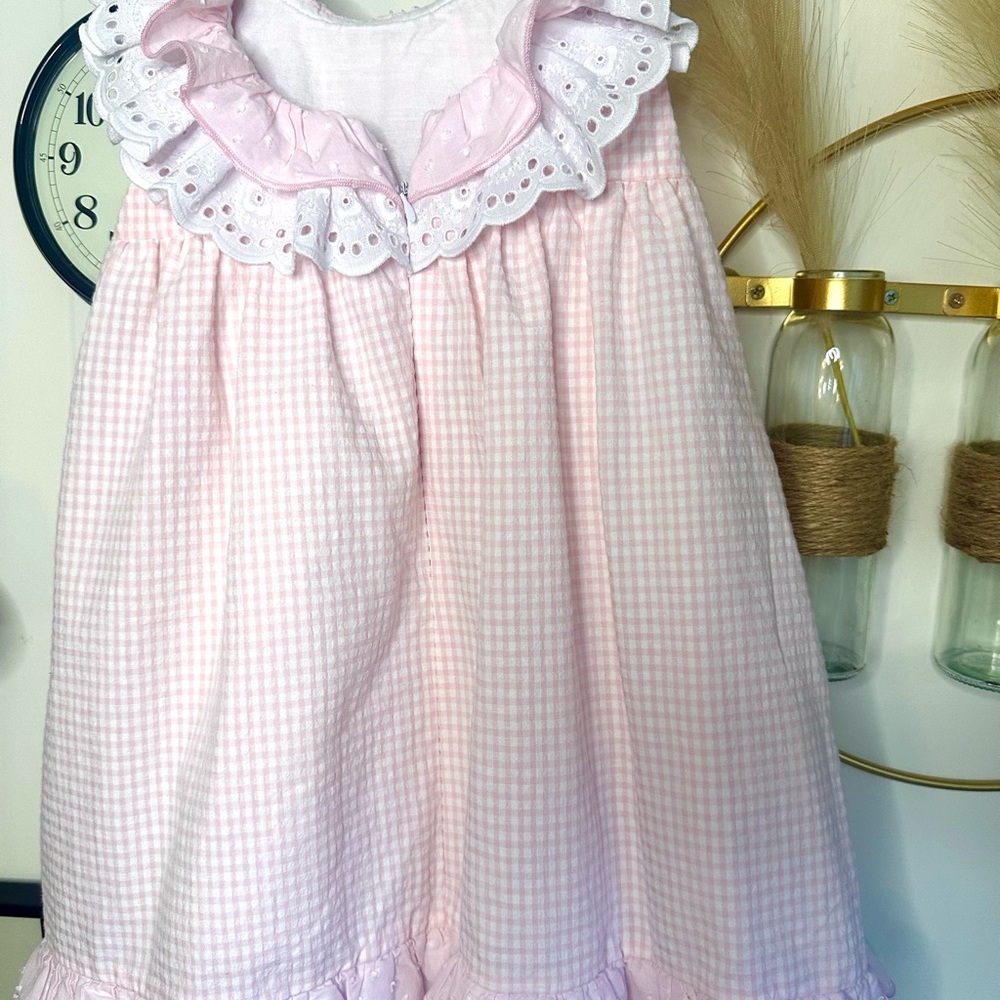 Pink Gingham Kids Casual Dress - Picture 5 of 5